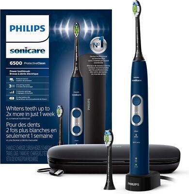 PHILIPS Sonicare ProtectiveClean 6500 Toothbrush Blue, With No Brush Head.
