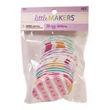 little Makers : 20 Egg Stickers - multi-colored - scrapbooking easter spring