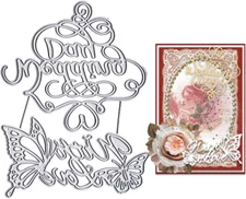 Valentine'S Day Cutting Dies for Card Making, Wedding Day Words Die Cuts Butterf