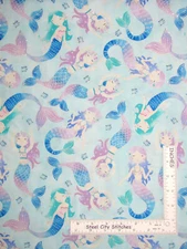 Mermiad Nautical Silver Acts Cotton Fabric Timeless Treasures CM7788 By The Yard