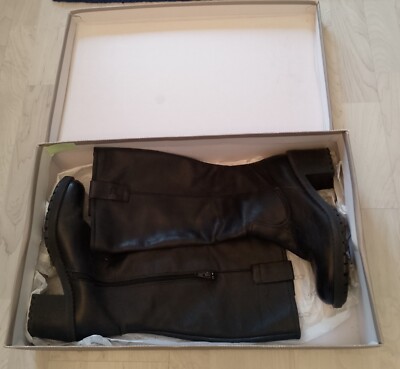 Cox Damenstiefel, Gr. EU 39 Leder, schwarz, Gebraucht 