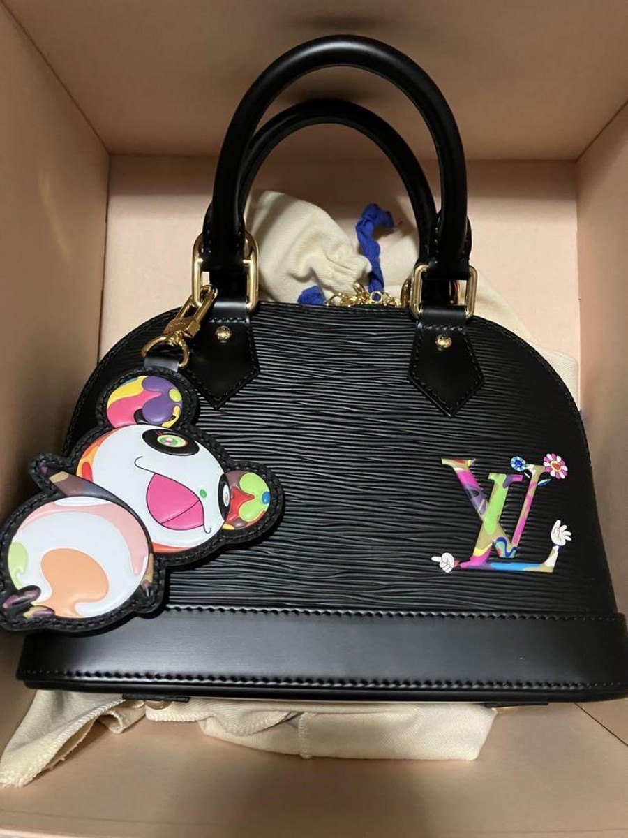 NIB Louis Vuitton Takashi Murakami Alma BB Black Epi Panda
