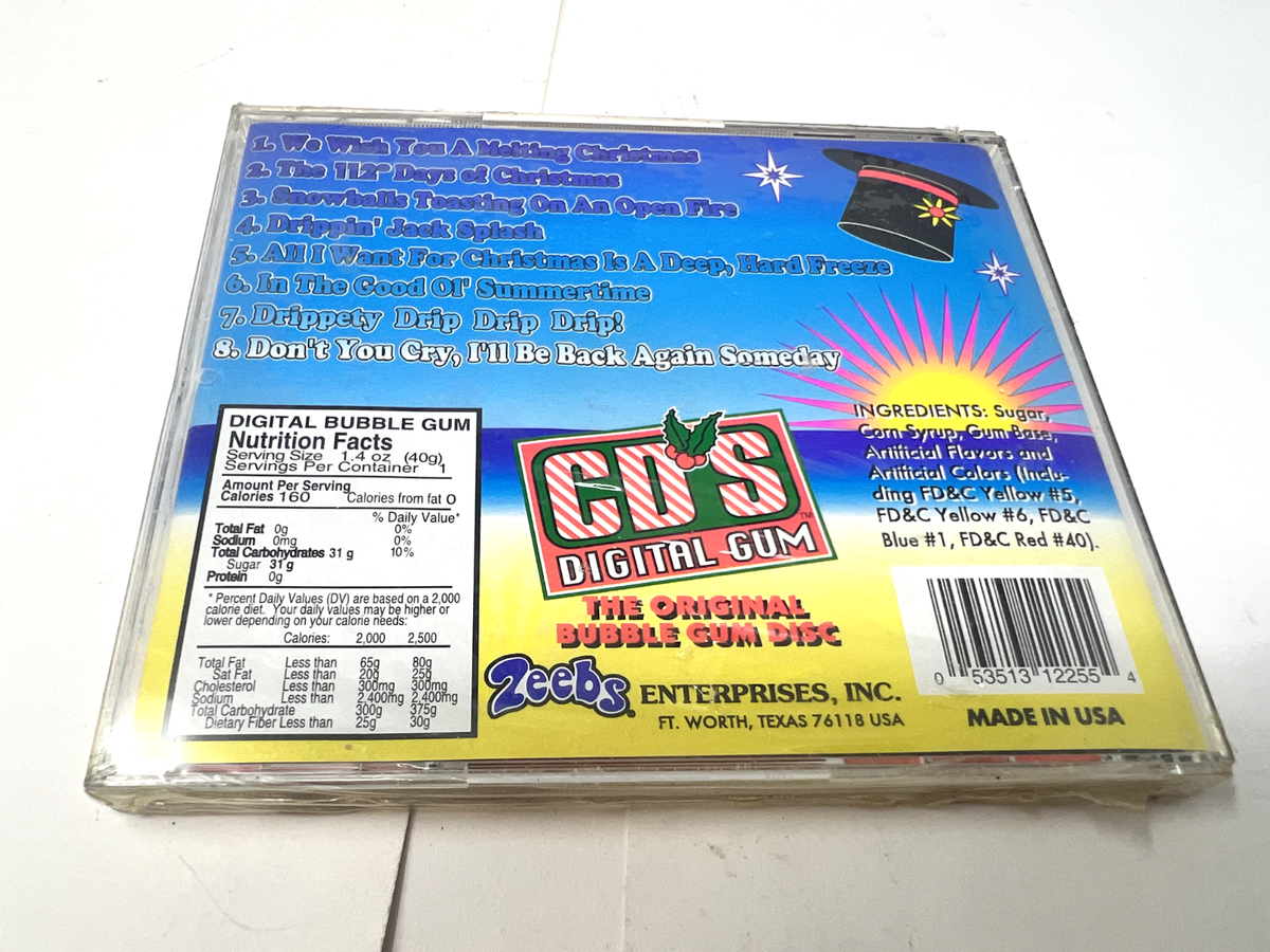 DE FROSTY Christmas Zeebs Bubble Gum CD Digital Gum Case Vintage