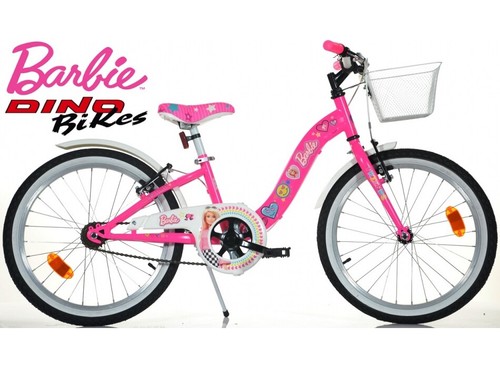 BICI 20 BARBIE ROSA BIANCO PER RAGAZZA BAMBINA 1 VELOCITA' CON CESTINO DINO  BIKE | eBay