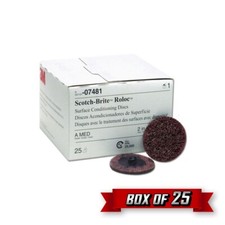 Scotch-Brite 07481 | Surface Conditioning Roloc Disc, TR, 2.000" x Medium {25pk}