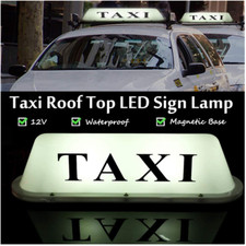 35cm Taxi Roof Sign Aerodynamic Magnetic Taximeter Cab Top Lamp 12V White Light