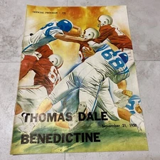 1958 Thomas Dale Vs. Benedictine HS Football Game Program Richmond VA Vtg Rare