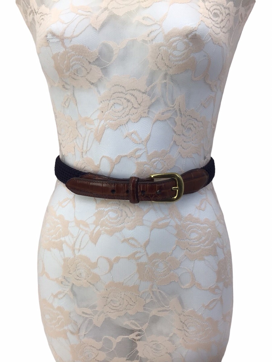 Brighton Stretch Belt Braided Elastic Croc Embossed Leather  display picture 3