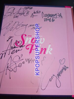 APink 2nd Mini Album - Snow Pink Autographed Signed Inside Front