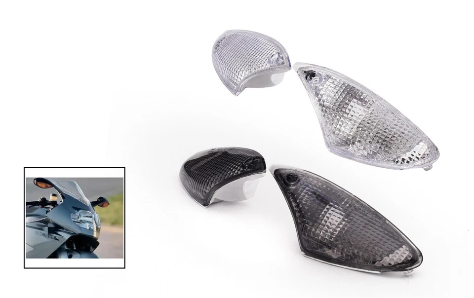 For BMW K1200S; R1200S; K1300S;Clear Front+ Rear Indicator Turn Signal Lamp Lens - Image 2 of 4