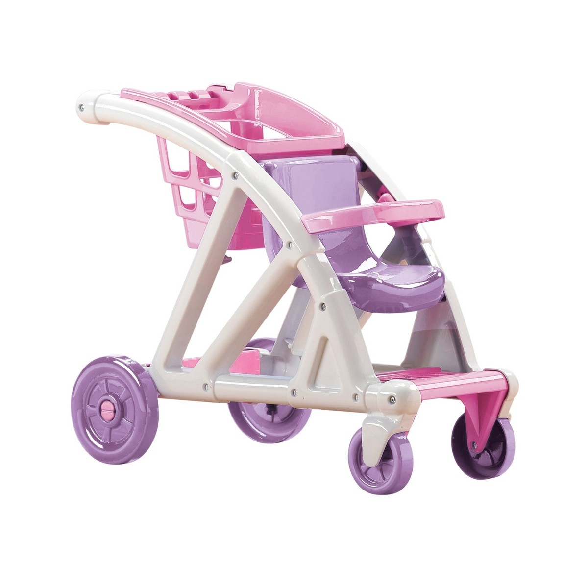 American Plastic Toys Shop with Me Stroller for Baby Doll, 2-in-1