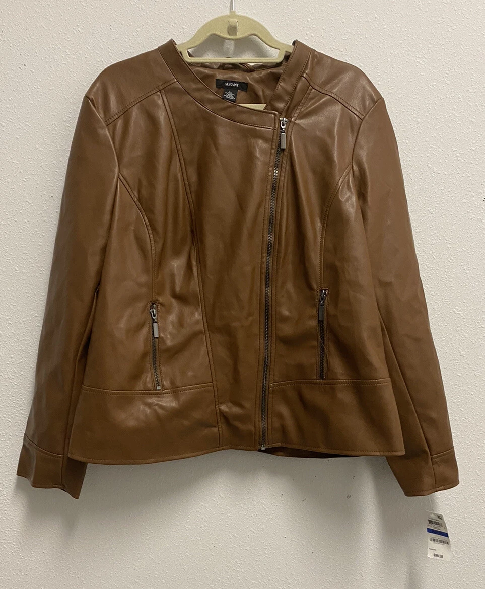 Alfani womens shop leather jacket