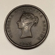 1843 New Brunswick One Penny Token