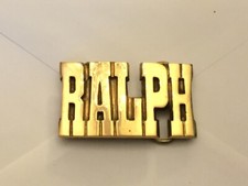 Name Retro Hippie Western Cowboy Brass 1970s NOS Vintage Belt Buckle BOLD RALPH