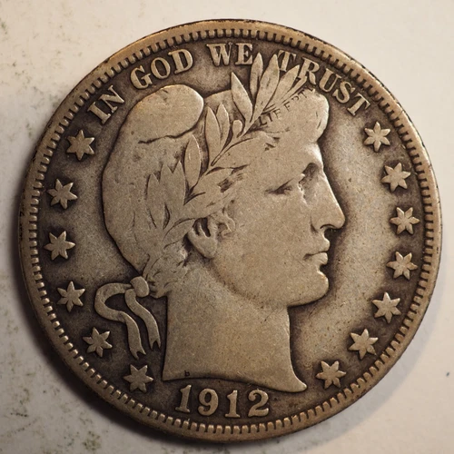 1912 S BARBER HALF DOLLAR *MINOR RIM HIT REV* - FREE SHIPPING! A5399