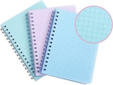 Graph Paper Notebook 3 Pack Small 4.3"X 5.7" Mini Grid Spiral Writing 480 Pages