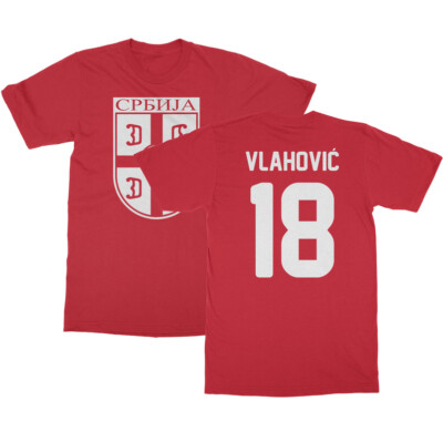 Vlahovic 18 Jersey Style - Serbia Soccer Cup Fan Unisex T-Shirt