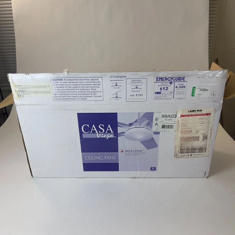 52" Delta-Wing Modern indoor Outdoor Ceiling Fan Led Light Remote Nickel Walnut - Image 3 of 4