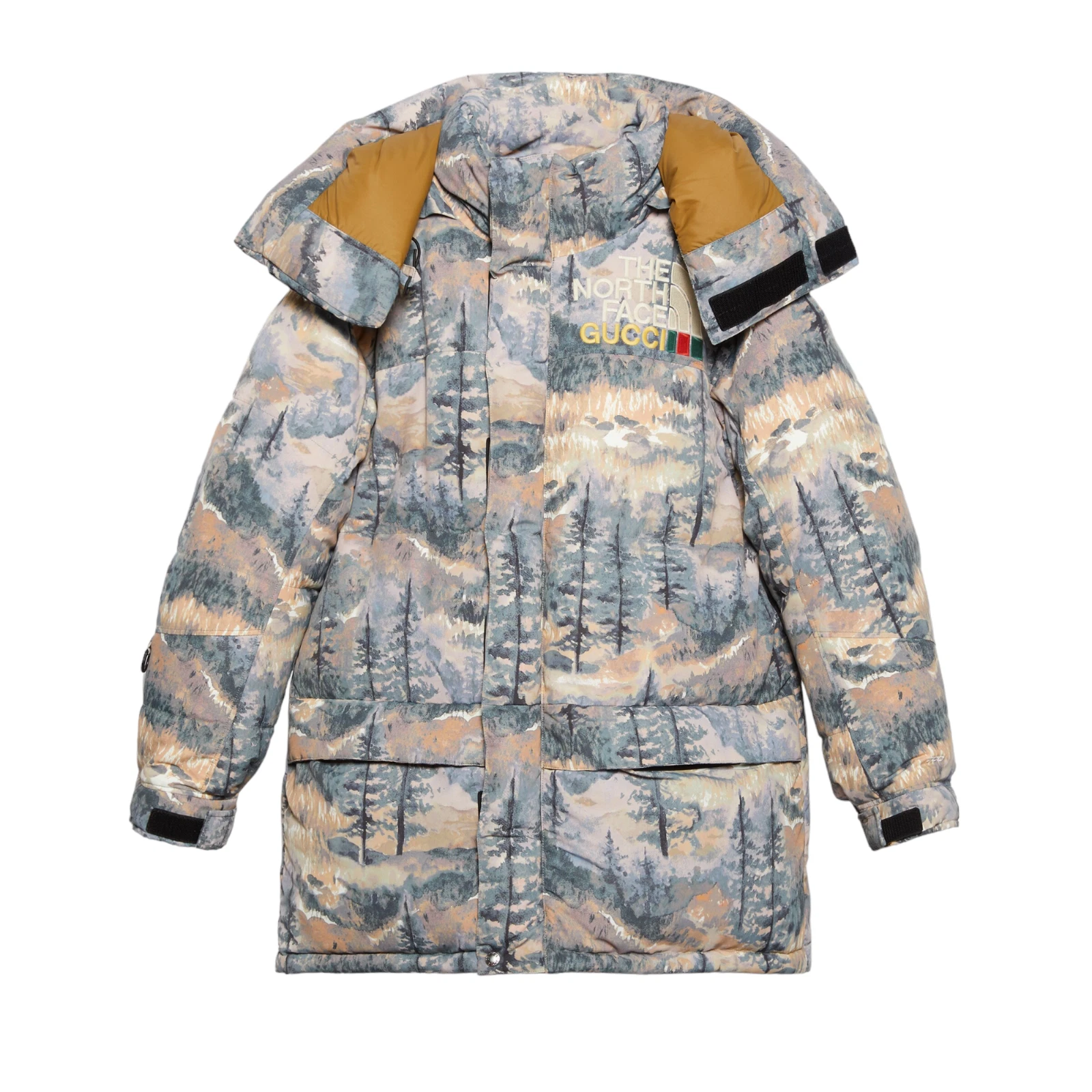Autentico cappotto da donna The North Face X Gucci stampa forestale nuovo $3300