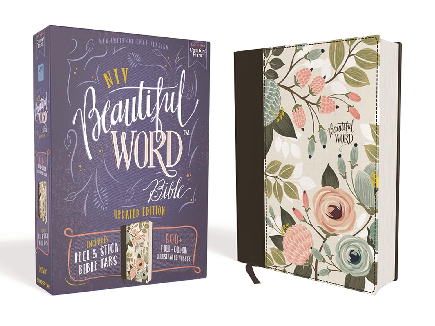 Journal Bible for Women, Updated Edition, 600+ Illustrated Verses, Floral Cloth-image