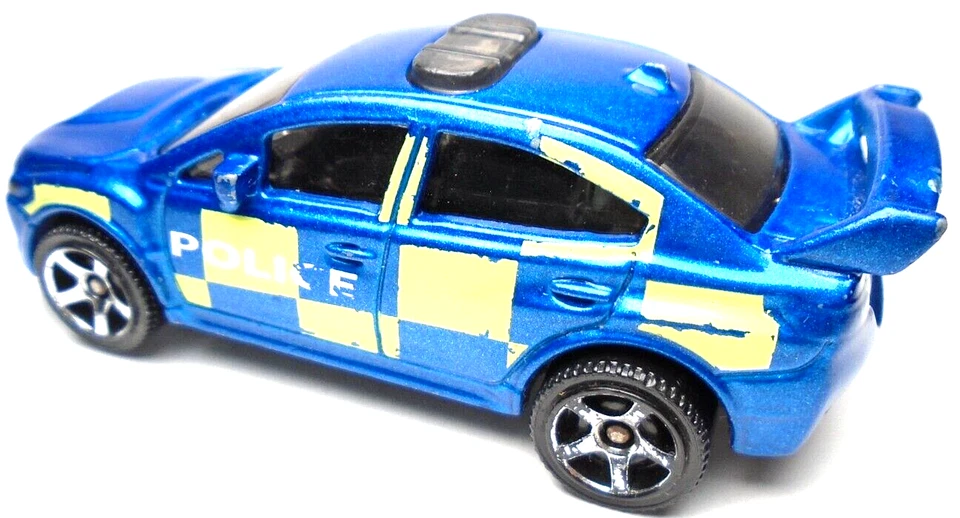 2017 MATCHBOX '15 SUBARU WRX STI BLUE 1:64 DIECAST 2 3/4" POLICE CAR W/ YELLOW - Image 3 of 4