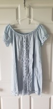 NEW! LIGHT BLUE OFF THE SHOULDER LACE DETAIL DRESS- MEDIUM (retail $44)