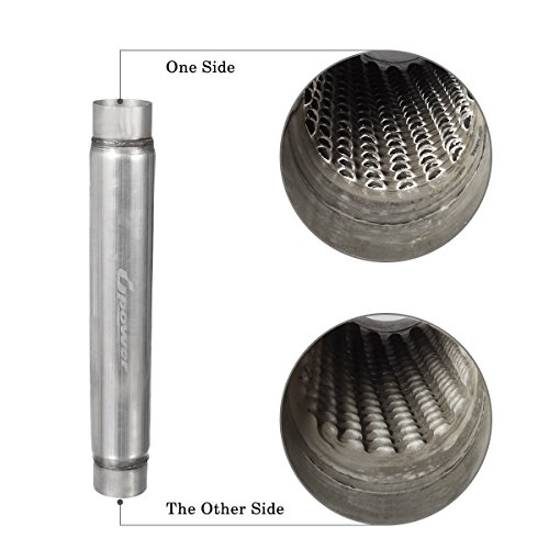 UPOWER 3 Inch Inlet and Outlet Exhaust Muffler ALUMINIZED Glasspack