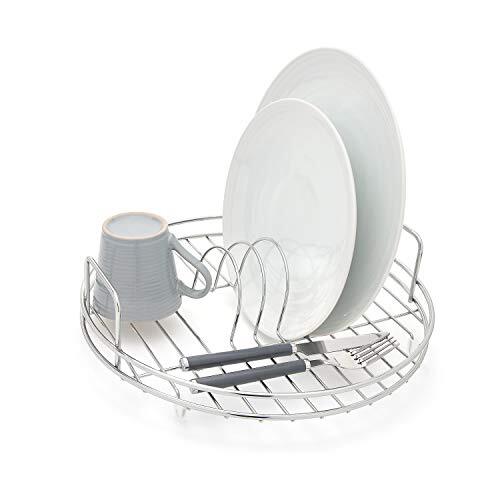 Circular Dish Drainer Round Sink Drying Rack Chrome Simplywire