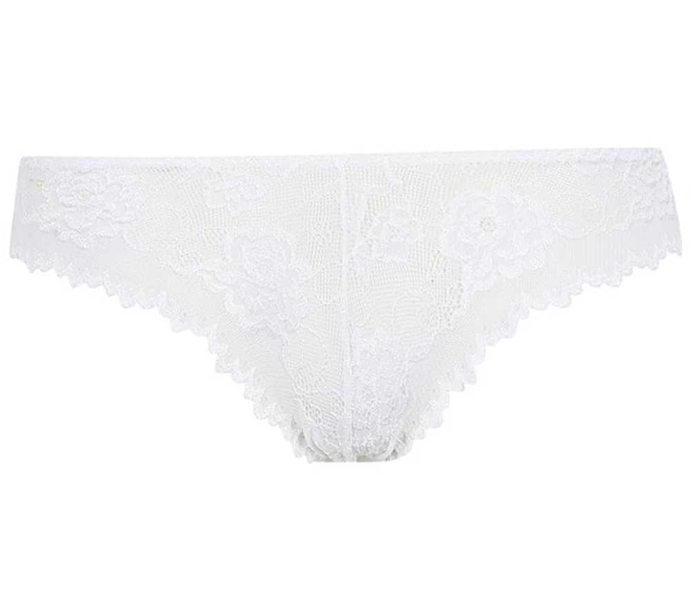 LADIES GEORGE AT ASDA WHITE LACE NO VPL BRAZILIAN BRIEFS