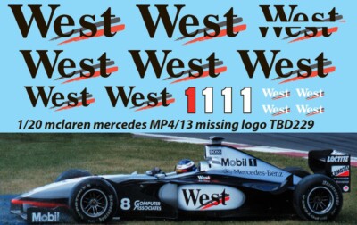 1/20 Decals for MP4/13 MCLAREN MERCEDES TAMIYA KIT DECAL