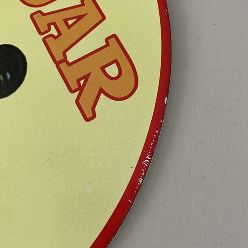 VINTAGE JAGUAR PORCELAIN SIGN GAS OIL AUTOMOBILE CAR SALES & SERVICE PUMP SIGN - Picture 10 of 12