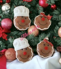 Gingerbread Baker Boy  Girl Ornaments New Shatter Proof Plastic Christmas Deco