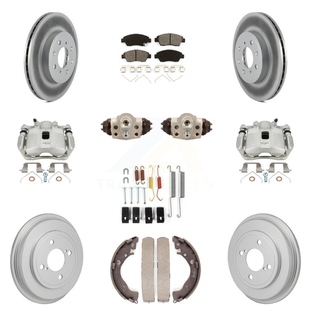 Upgrade Front Rear Brake Caliper Rotor Drum Semi-Metallic Pad Shoe Cylinder Kit