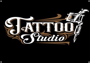 Tattoo Studio Retro Enamel Vintage Style Metal Sign 629 Ebay