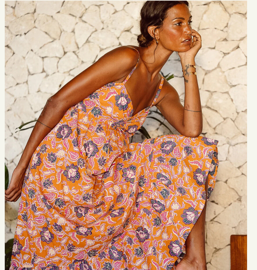 orange leaf dress Fall Leaf Ribbon Trimmed Tulle Dress