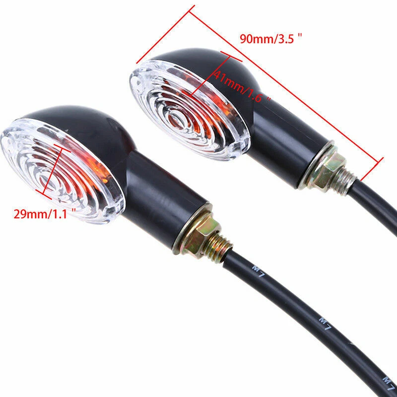 2x Luces de giro para motocicleta indicadores intermitentes aptos para Honda Harley Yamaha Foto 3 de 4
