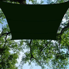Heavy Duty Green Waterproof Shade Sail 13x16.5' Rectangle Backyard Lawn Awning