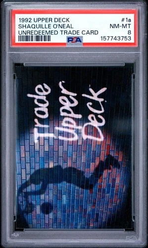 PSA 8 nm-mint 1992/93 UPPER DECK #1a SHAQUILLE O'NEAL RC UNREDEEMED TRADE Card