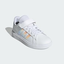 NWT Adidas Unisex Kids 4-7 Grand Court 2.0 Shoes, White-Size 5