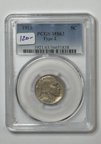 1913 Type 2 Buffalo Nickel PCGS MS63 ** HB1838