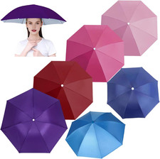 6 PCS Umbrella Hat, Sports Head Umbrella Hats for Kids Women, 21" Diameter Foldi