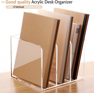 Magazine Holder, Clear Acrylic Magazine Rack, File Organizer for