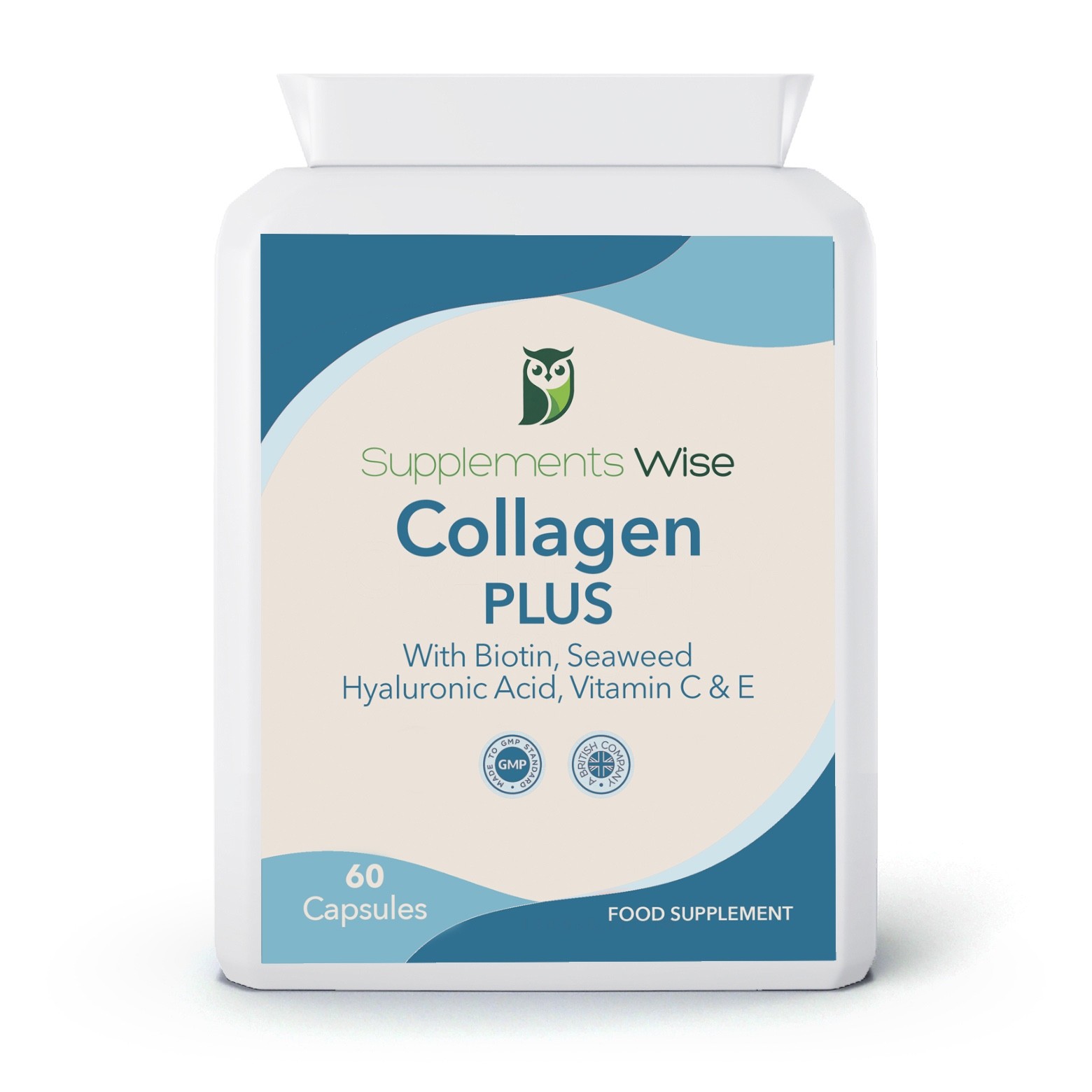Marine Collagen Capsules with Hyaluronic Acid, Biotin & Vitamin C - 60 UK Made