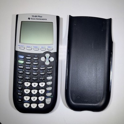 Texas Instruments TI-84 Plus Graphing Calculator Black w/ Cover - Tested