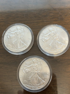 Lot of 3 - American S*ilv*er Eagle $1 Coin 1 oz .999 Fine S*ilv*er 2023 Year