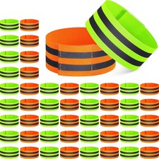 100 Pcs Reflective Arm Bands for Night Walking Reflector Bands Wrist Arm Ankl...