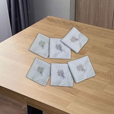 6 St&uuml;ck bestickte Baumwolltaschent&uuml;cher f&uuml;r Abendessen, Ausgehen,