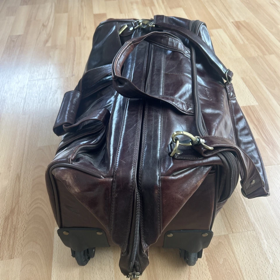 Partridge Suit Case for Men Bordeaux Red Leather Vintage Bag Made In England - Bild 3 von 4