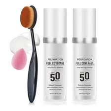 2PCS Color Changing Foundation Makeup Set, Full Coverage Liquid Makeup Foundatio