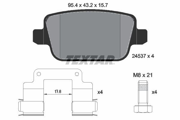 Neu - Textar 2453702 Bremsbelagsatz, Scheibenbremse FüR Land Rover Volvo-image